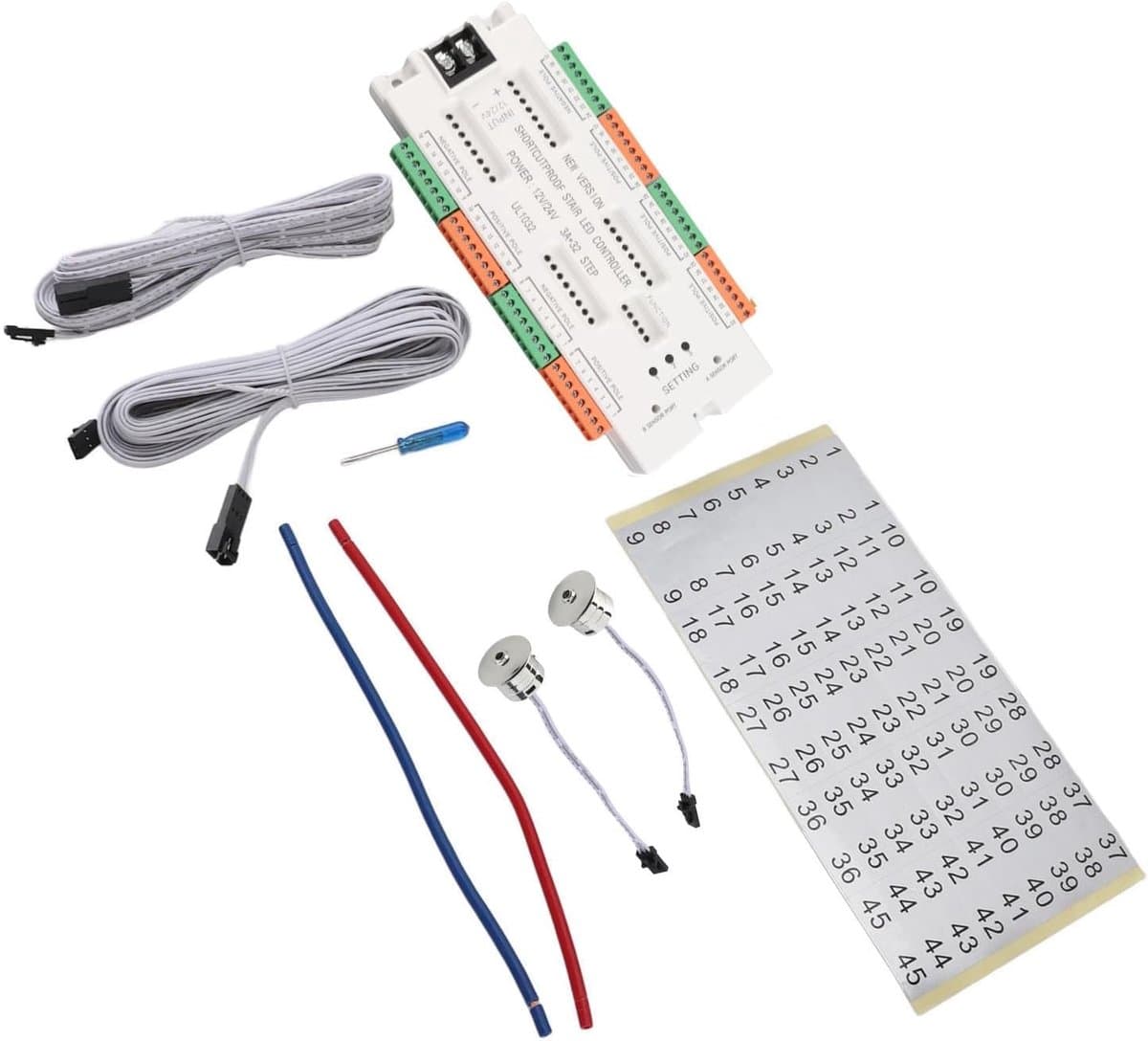 Traplamp Controller - Bewegingssensor - Automatisch Licht - 32 Lichten - 18x8 cm
