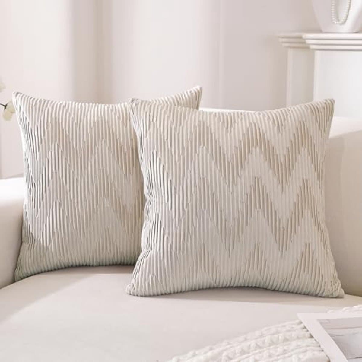 PromoHome Fluweel Kussenhoezen 40x40 cm Set van 2 – Zachte Velvet Sierkussenslopen met Onzichtbare Rits – Luxe Decoratieve Kussens voor Bank, Woonkamer en Slaapkamer
