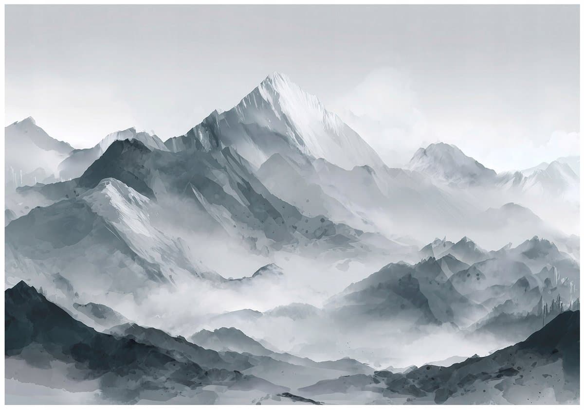 WALLARENA - Behang 250x175 cm - Fotobehang - Vliesbehang - Bergen Motiv - Naar de slaapkamer, woonkamer - Op de Flizelin
