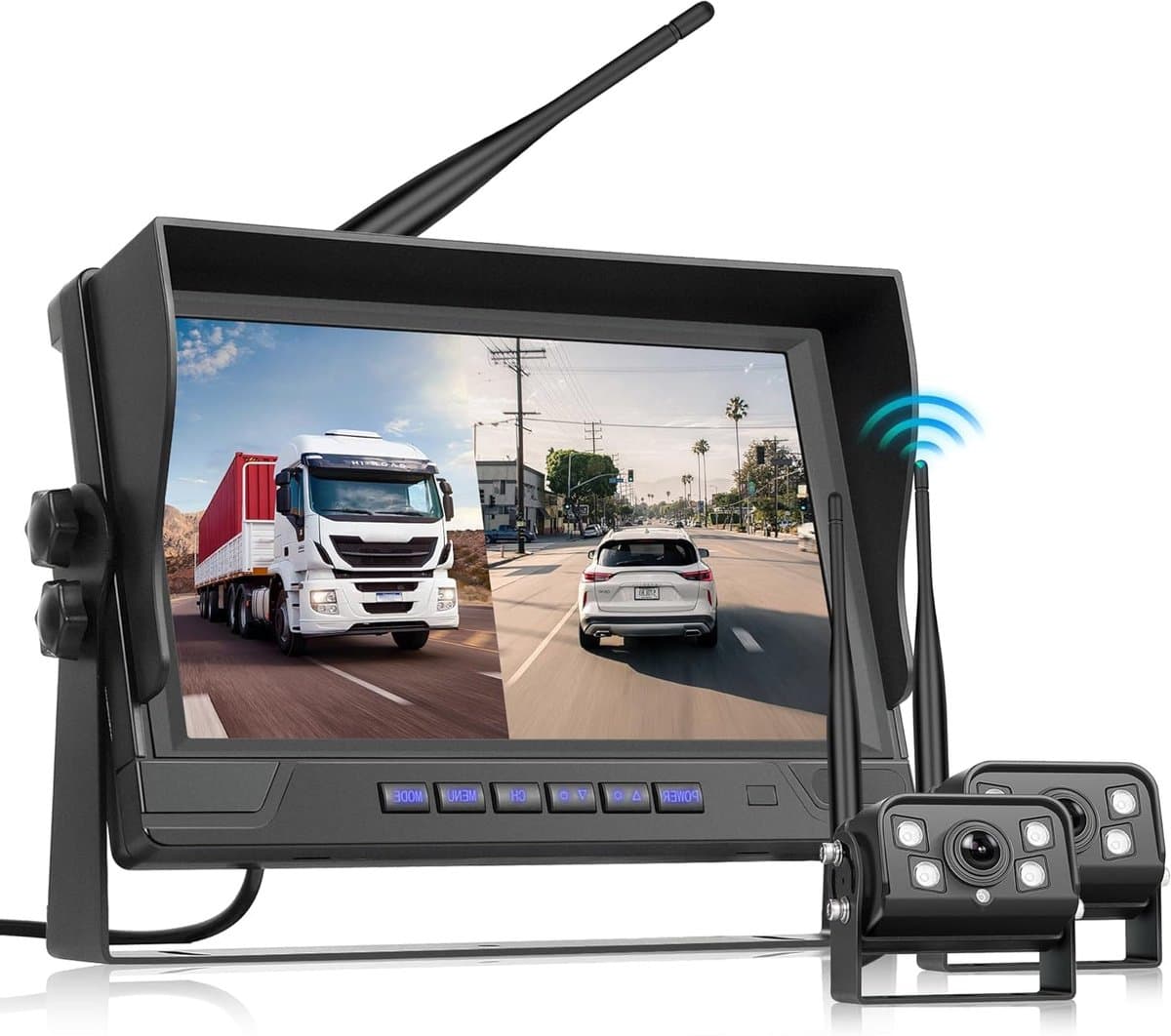 Draadloze Achteruitrijcamera – Parkeercamera – Backup Camera – Rearview Camera – Blind Spot Camera – 9 Inch IPS Monitor – IP68 Waterdicht & Nachtzicht