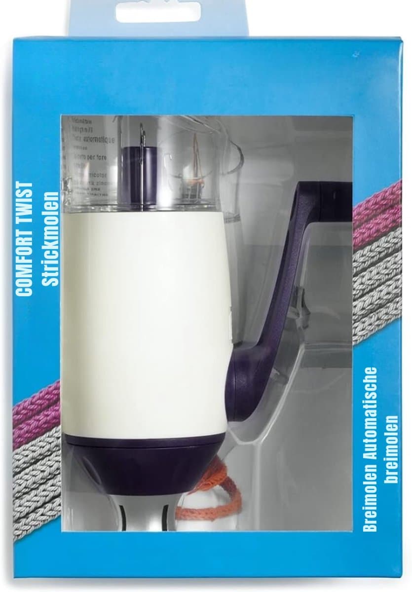 SVN® Punnikmolen - Breimolen - Punniken Voor Kinderen - Voor Volwassenen - Paars en Wit - 19cm x 13cm x 6cm 