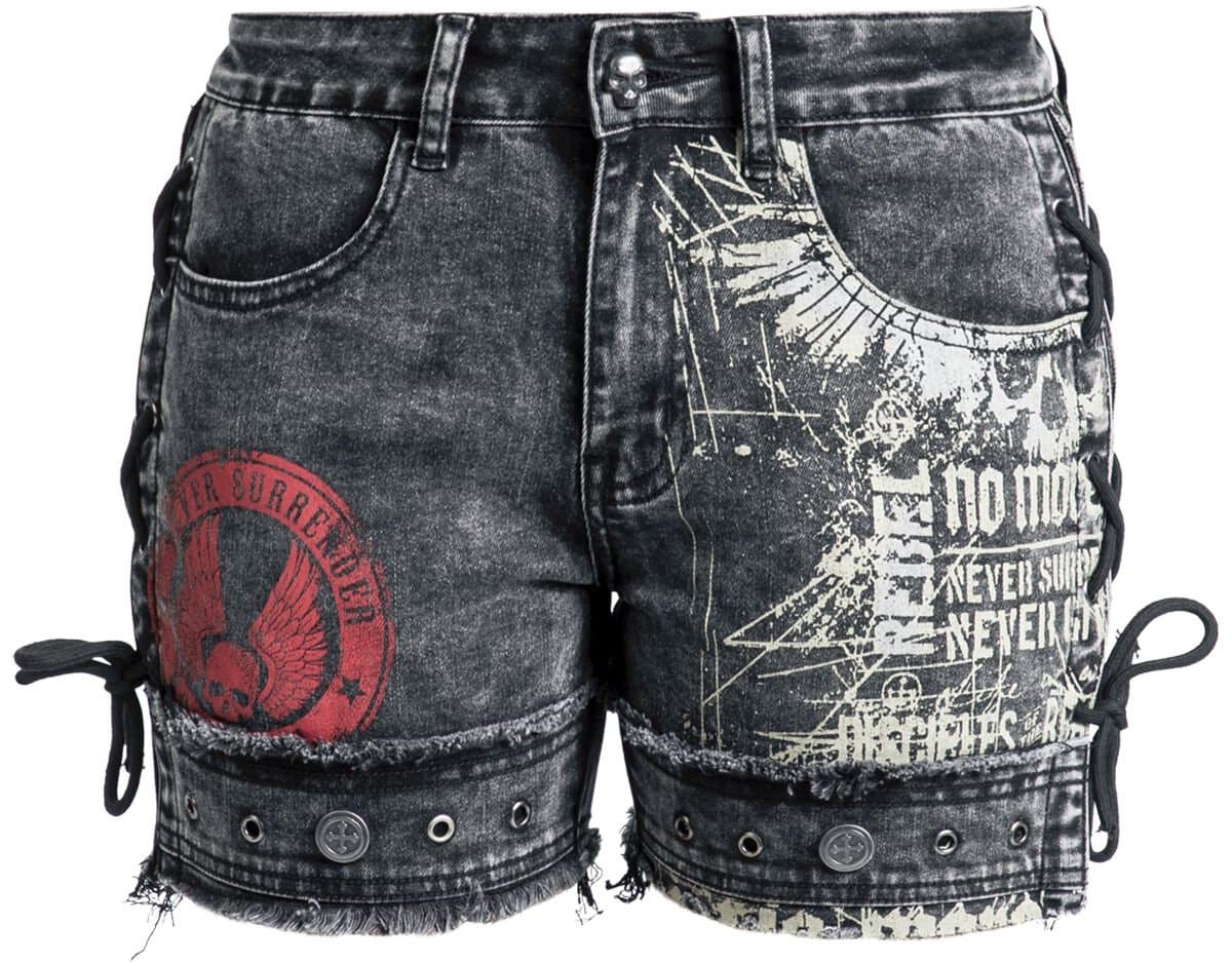 Rock Rebel by EMP Grijze korte films met print - Dames - 31