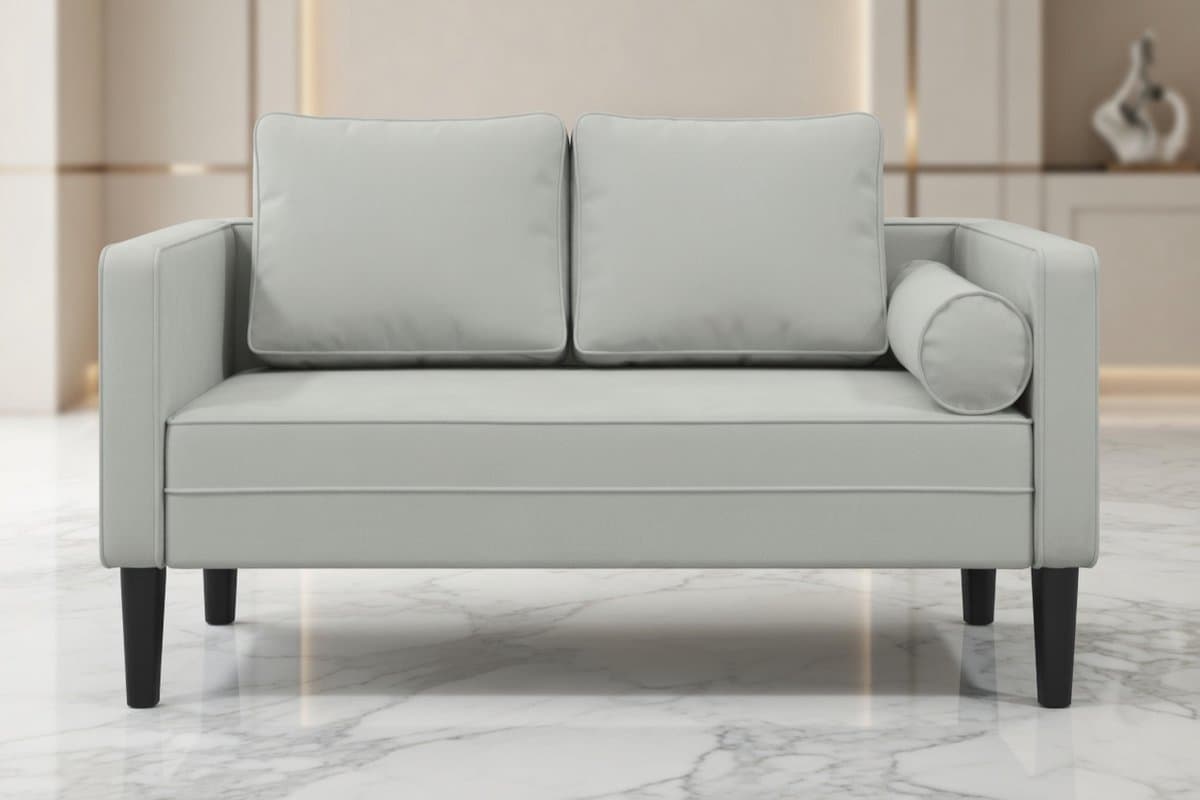 Luxe Fluwelen Chaise Longue Lichtgrijs – Comfortabele Loungebank voor Woonkamer en Lounge – Kleine Hoekbank met Lendenkussen – Moderne Divan voor Binnen House&Garden