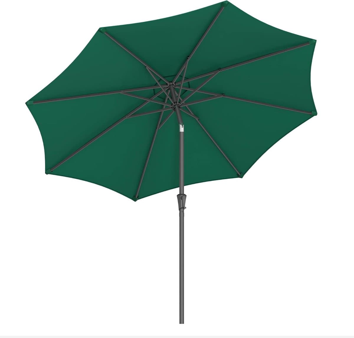 Tuinparasol 300 cm Diameter Achthoekig - Kantelbaar 30° - UV50+ Zonwering - Waterafstotend Polyester - Met Zwengel - Zonder Parasolvoet - Groen - Laura