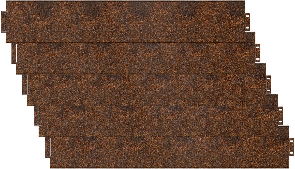 Froadp 5m (5 stuks) x 18cm Metaal Randstrook, Verzinkt Grasmaaierrand, Plantenbakomlijning, Roestkleur