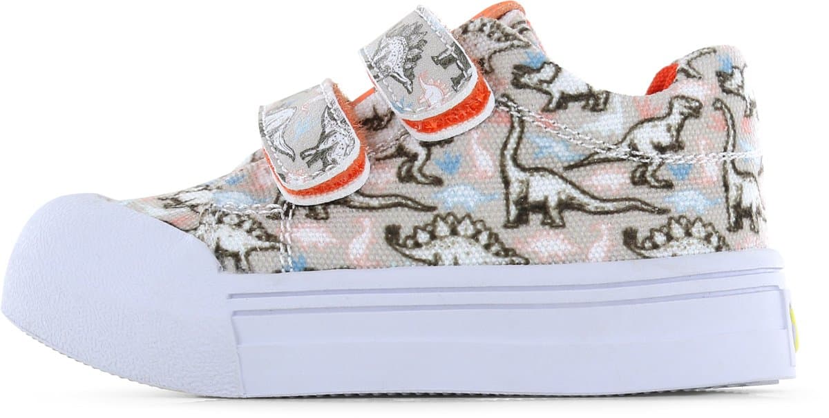 Go Banana's Go Banana‘S Sneaker Klittenband - Beige Dino - Sneakers Kinderen - Jongens - Beige Dino - Canvas - Maat 27