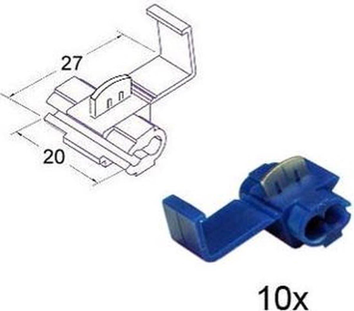 Kabelverbinder blauw 20x27mm 10 stuks