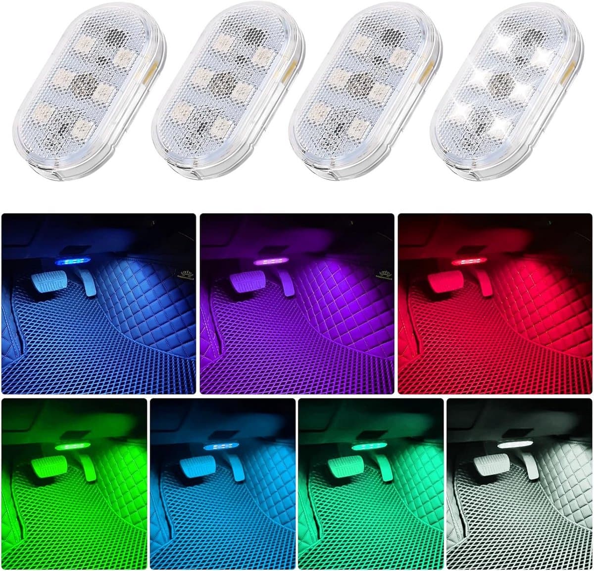 Draadloze LED Auto Binnenverlichting Set met Touch Control en Oplaadbaar