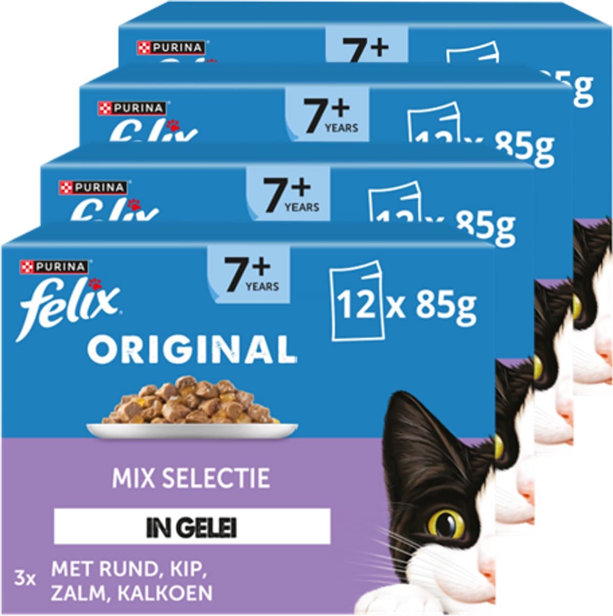 Felix origineel premium kattenvoer mix 12× 85 g