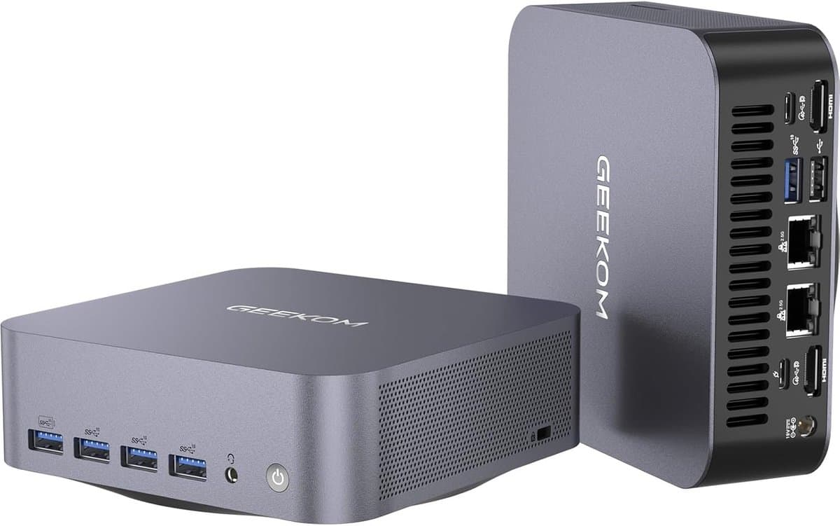GEEKOM AI Mini PC GT1 Mega - Intel Core U9 185H, 16 kernen, 22 threads, tot 5,1 GHz, 2,5 Gbps dual-LAN-poort, mini-pc met Windows 11 Pro, 16 GB DDR5 + 1 TB SSD, Mini PC met,Mini Computer,Game PC,pc voor gam