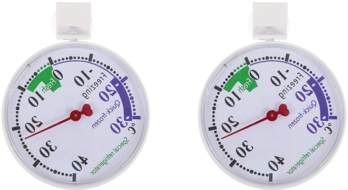 Set van 2 herbruikbare voedselthermometers voor vriezer en koelkast - temperatuurweergave en keukenbenodigdheden