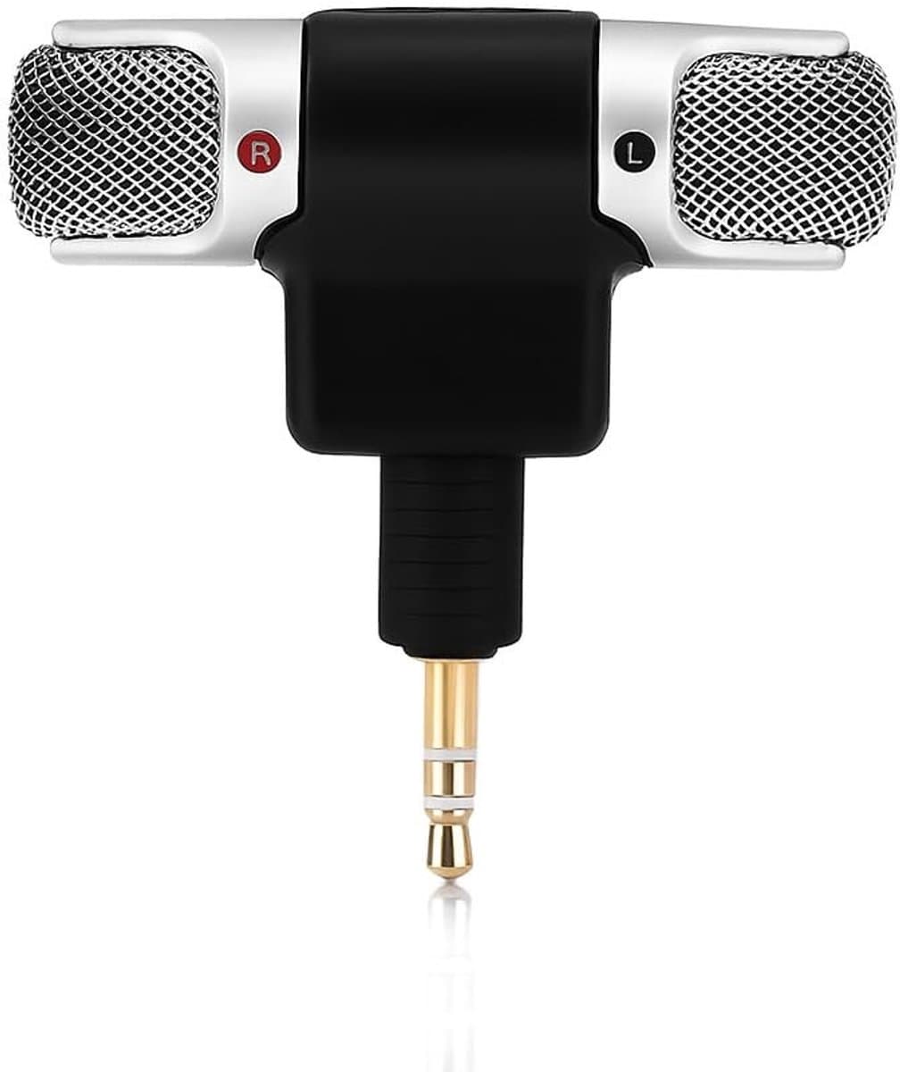 Allecto - Stereo Microfoon - Plug en Play - Mini - Goud-Plated - 3.5 mm - Compatibel met PC - Laptop - MD - Camera - TV - Video - Hi-Fi Systeem