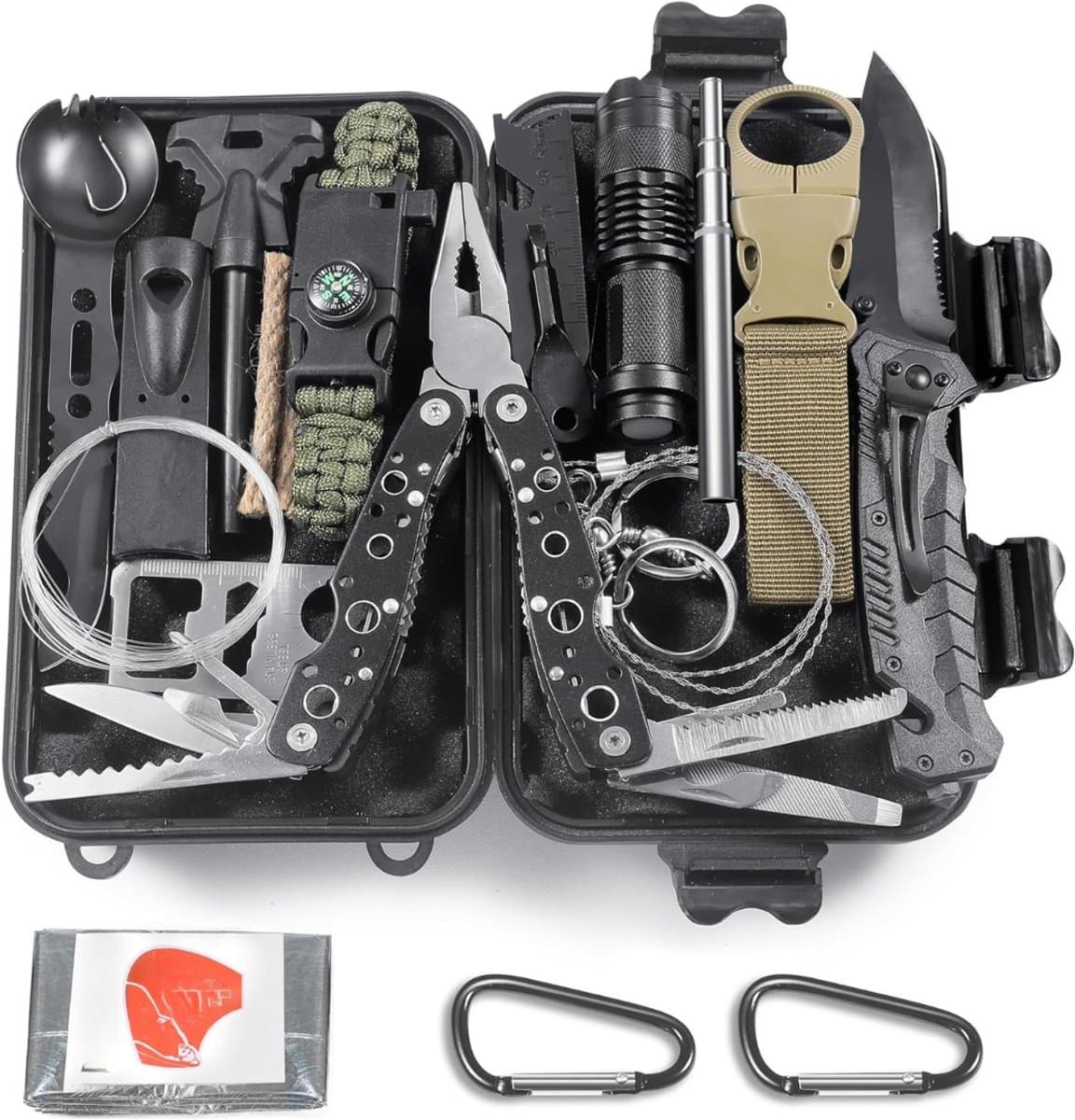 SVN® Overlevingspakket – Survival Kit – Noodpakket Rampenrugzak - Overlevingspakket bij Rampen – Zwart - ‎21 cmx 14cm x 6cm; 663 g