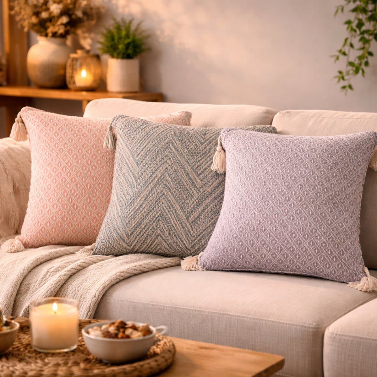 Arti Casa Sierkussen - 45x45 cm - Decoratief Kussen - Zacht en Comfortabel - Voor Bank en Bed - Blauw
