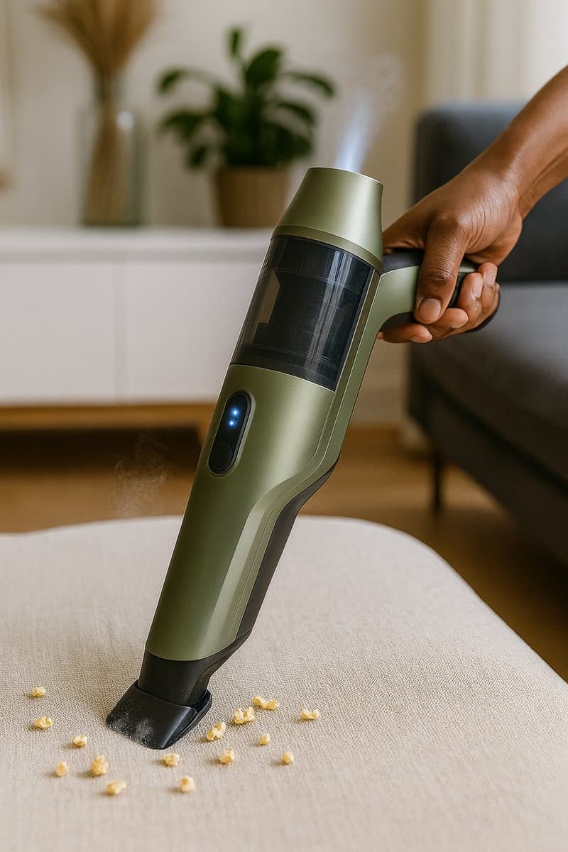 Fameilleur Kruimelzuiger Draadloos – Handstofzuiger 90W – Krachtige Compacte Handstofzuiger Zonder Zak – Met Oplaadstation, Kierenzuiger &Opzetborstel-Auto, Meubels, Bank & Trap-Snoerloos Stofzuiger Klein-handstof zuiger- kruimel dief- kruimel zuiger