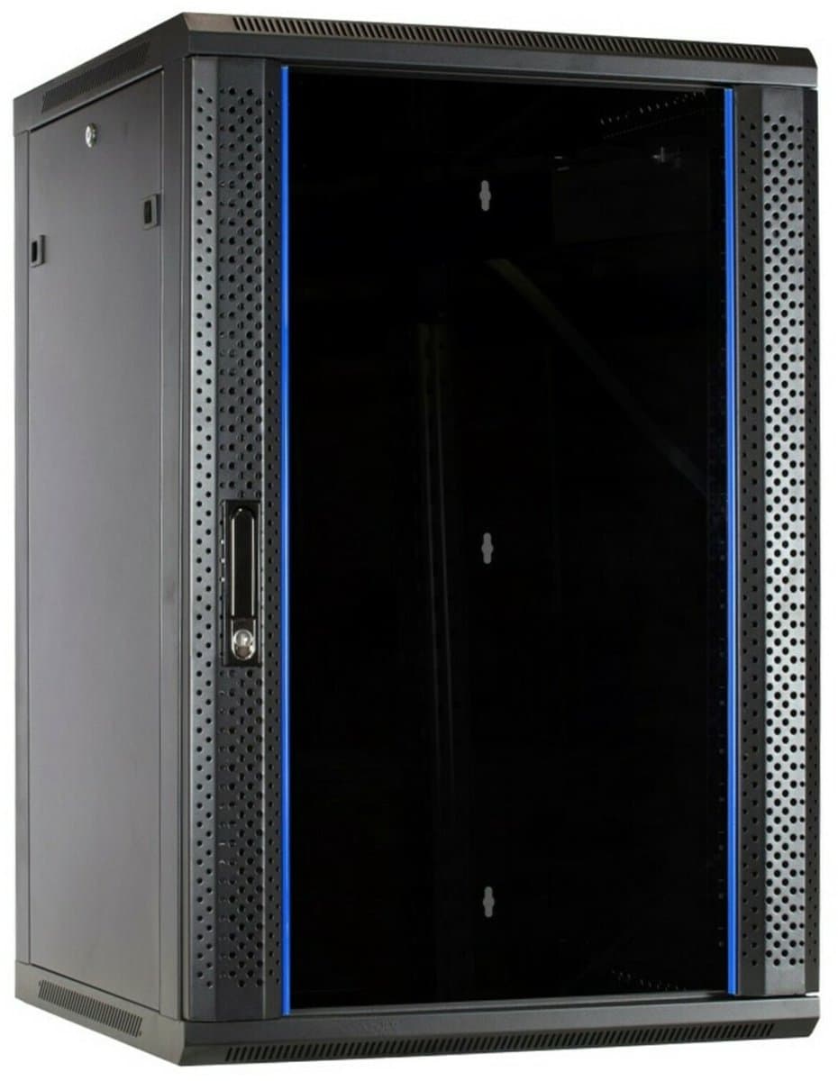 DSIT 18U wandkast met glazen deur 600x600x900mm (BxDxH) - serverbehuizing - serverrack - serverkast - 19 inch