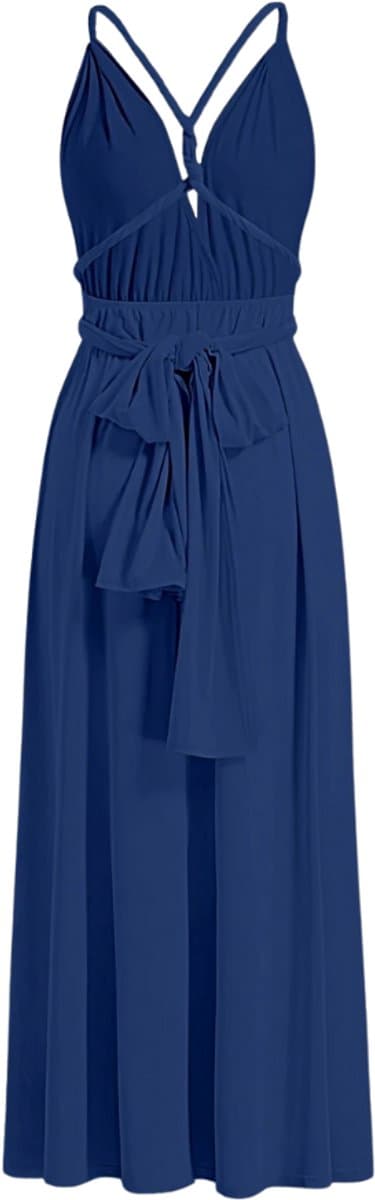 Livano Open Rug Jurk - Backless - Body - Jurk - Shirt - Donkerblauw - Maat XS