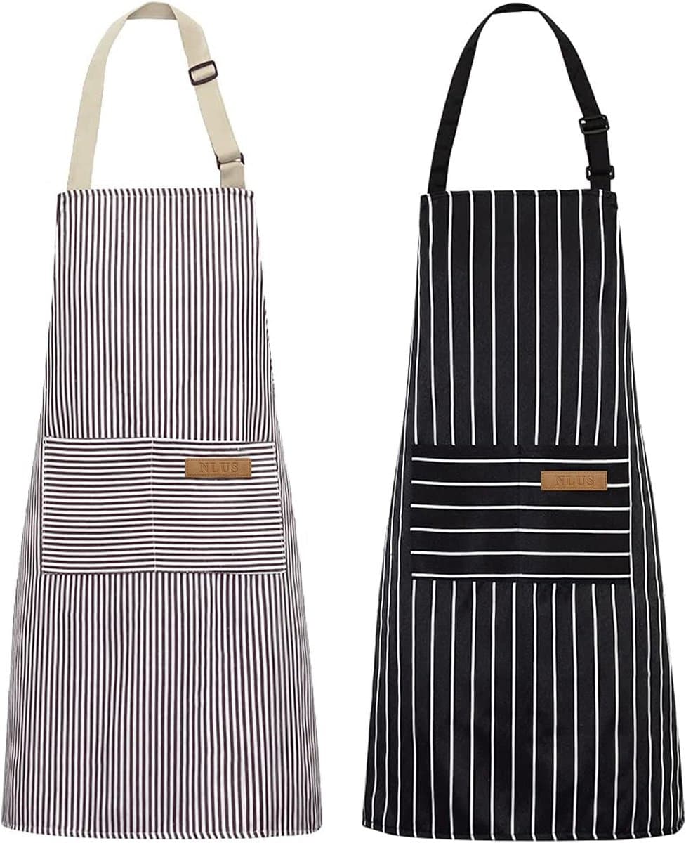 Keukenschort - Water- En Vuilafstotend - Professioneel Kookschort - Schort Voor Dames En Heren - Horeca Sloof - Unisex - Verstelbare Gesp - Extra Grote Vakken - Zwart - Grijs