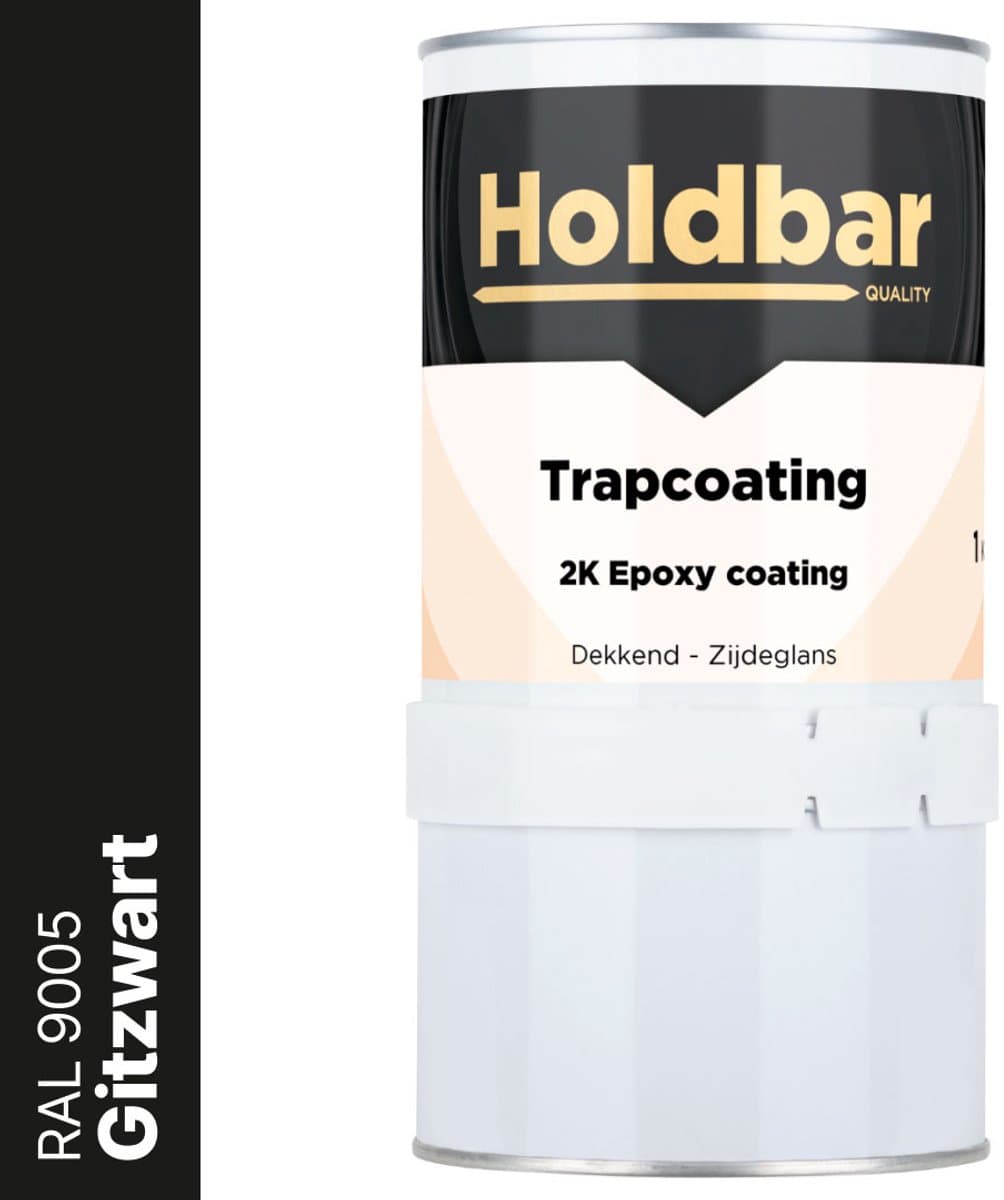 Holdbar Trapcoating Gitzwart (RAL 9005) 1 kg - Trapverf - Slijtvast - Trap Verven - Gemakkelijk Schoonmaken - Bestand tegen zware belastingen