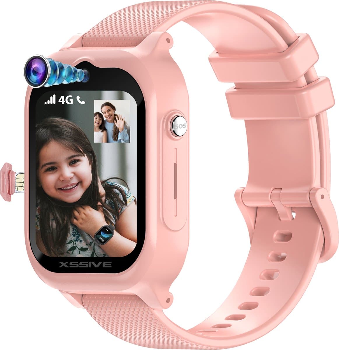 4G Smartwatch Kinderen met Camera - GPS Horloge Kind met Simkaart - Kinderhorloge - SOS Knop - HD (Video) bellen & Stappenteller - Speelgoed - Meisje 4/5/6/7/8/9/10 Jaar - Roze