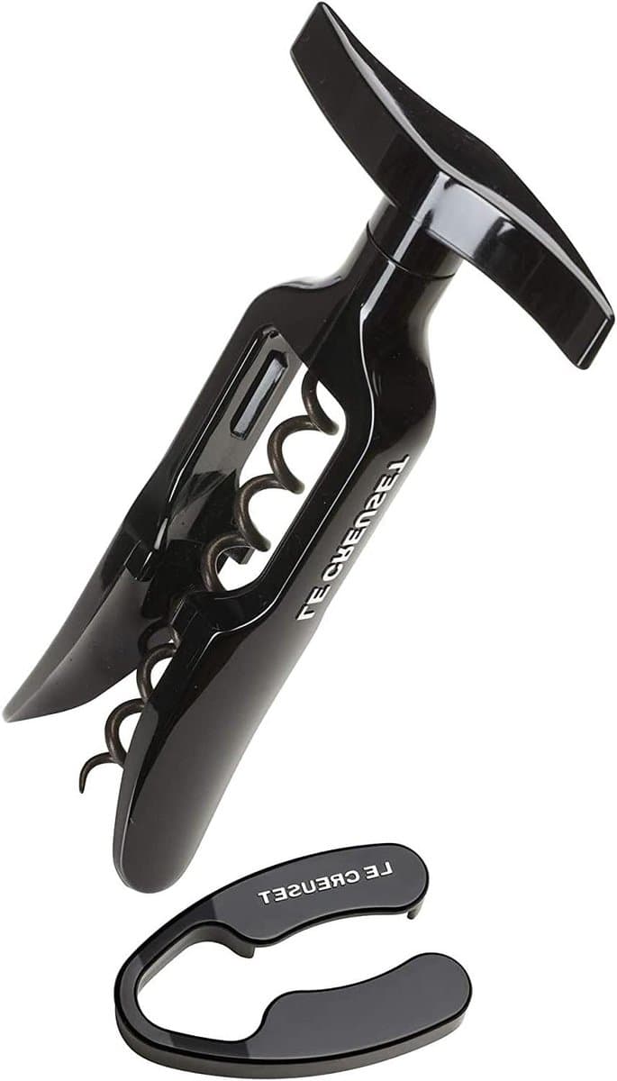 Classic Tabletop Corkscrew with Foil Cutter Gift Set - Plastic Black Onyx - GS 100