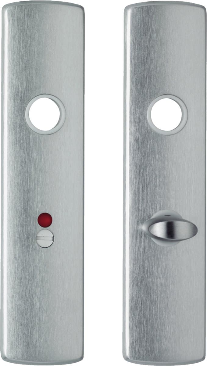 Axa Deurschild Curve Klik WC63/8 - Voor Binnendeuren met WC-sluiting - Afmeting 200 x 45 mm - Uitvoering Aluminium F1 - Geschikt voor Badkamer en Toilet - 1 Stuk in Blisterverpakking