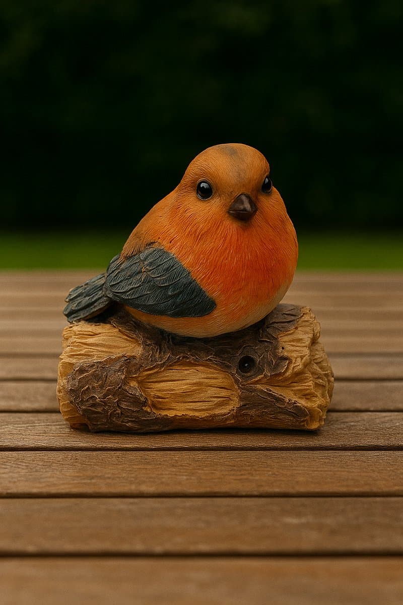Cottage trade company - Vogel Met Geluid - Roodborstje - 13 x 7 cm Hoogte 13 cm