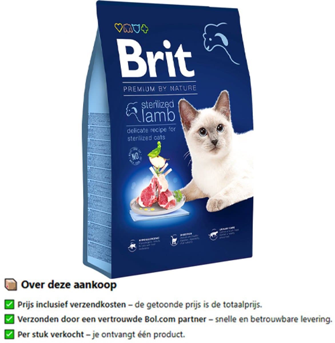 Brit Premium by Nature Cat - Sterilized Lamb - 1,5 kg