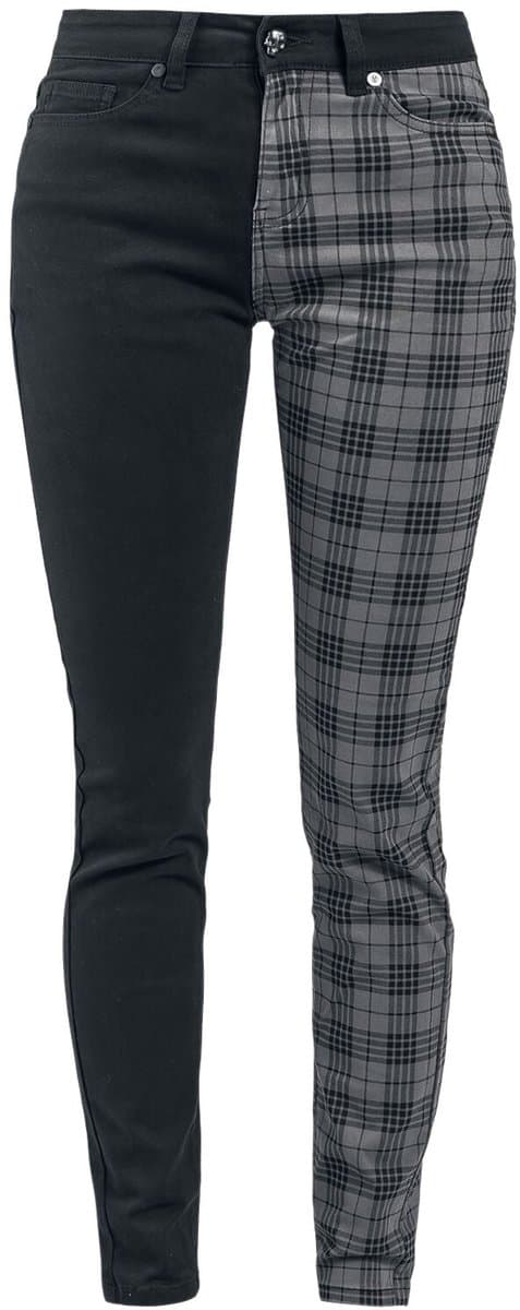 Rock Rebel by EMP Zwart-grijze broek - Dames - W30L34