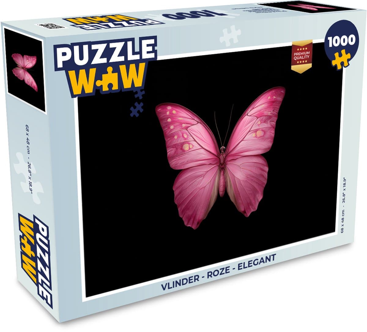 Puzzel Vlinder - roze - Elegant - Legpuzzel - Puzzel 1000 stukjes volwassenen