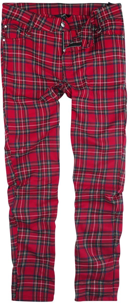 Banned Tartan Heren Stoffen broek - rood - XL