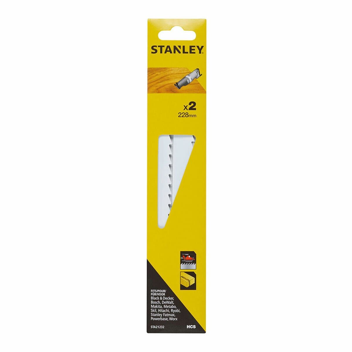 Stanley recipro zaagbladen 228mm hout/kunststof