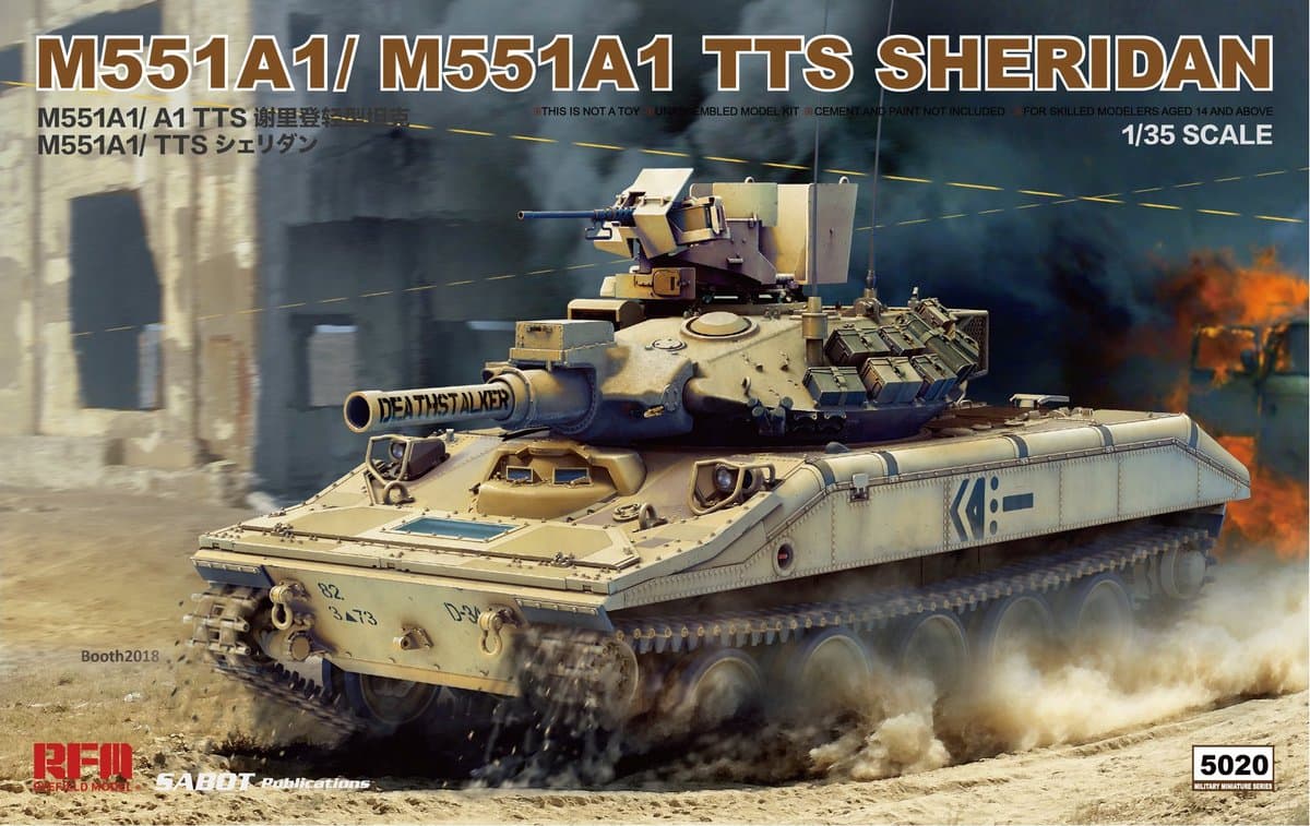 Rye Field Model Modelbouwpakket Militaire voertuigen - 5020 M551A1/M551A1 TTS Sheridan Tank Plastic - 1:35 - Modelbouw