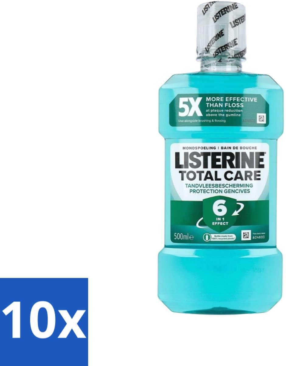 Listerine – Mondwater – Total Care – Tandvleesbescherming – 500 ml - Bulkverpakking - 10 stuks