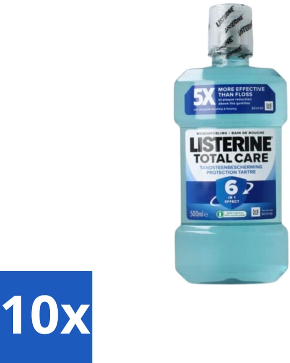 Listerine – Mondwater – Total Care – Bescherming tegen tandsteen – 500 ml - Bulkverpakking - 10 stuks