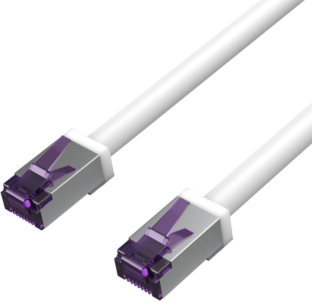 Flexline®-Patchkabel cat. 6A S/FTP, kurze Bauform, PIMF, weiß, 2,0m