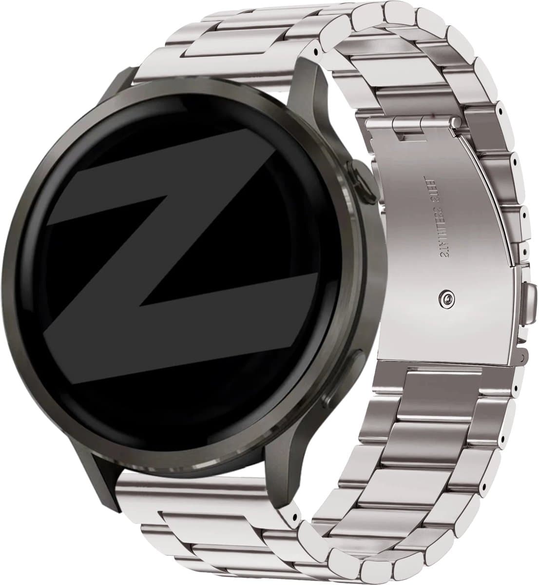 Bandz Stalen band 'Classic' (18mm) - Geschikt voor Garmin Vivoactive 4s / Vivomove 3s / Venu 2s / Venu 3s / Forerunner 255s / Forerunner 265s / Venu 4 - 41mm - Sterrenlicht