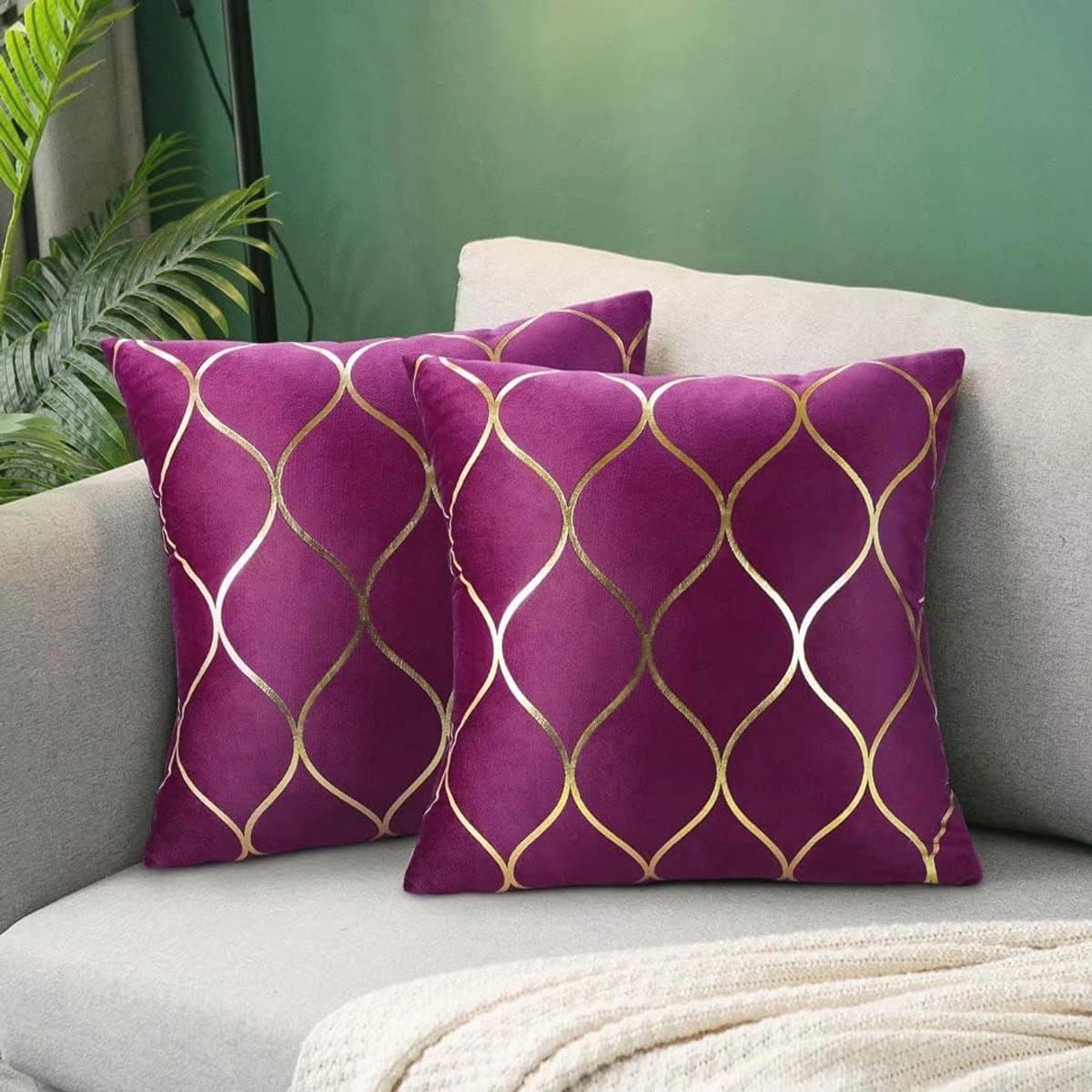 Decoratieve Fluwelen Kussenhoezen in Roze en Rood - 40x40 cm, 2 Stuks