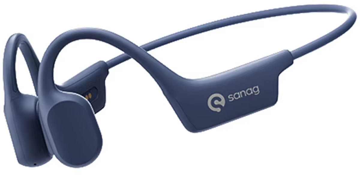 Bone Conduction Headphones – Koptelefoon Fietsen & Hardlopen – 7 Uur Batterij – IPX7 Waterdicht, Lichtgewicht & Noise Cancelling – Open Ear Design – Titanium Frame – Hardlopen / Fietsen / Fitness – Blauw