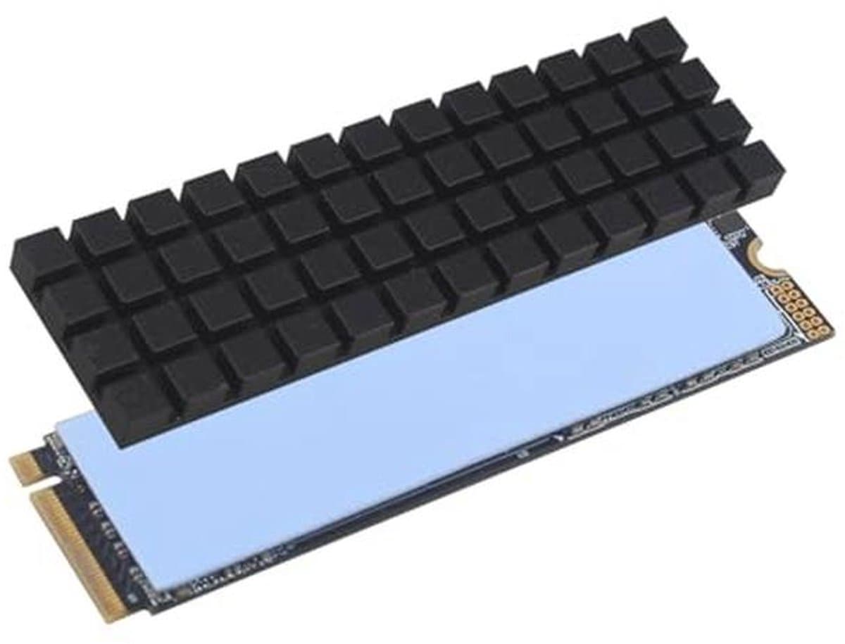 M.2 SSD Koellichaam 70x20x4mm - Grafiet Bedekt Koper met Thermische Pads voor PC en Laptop