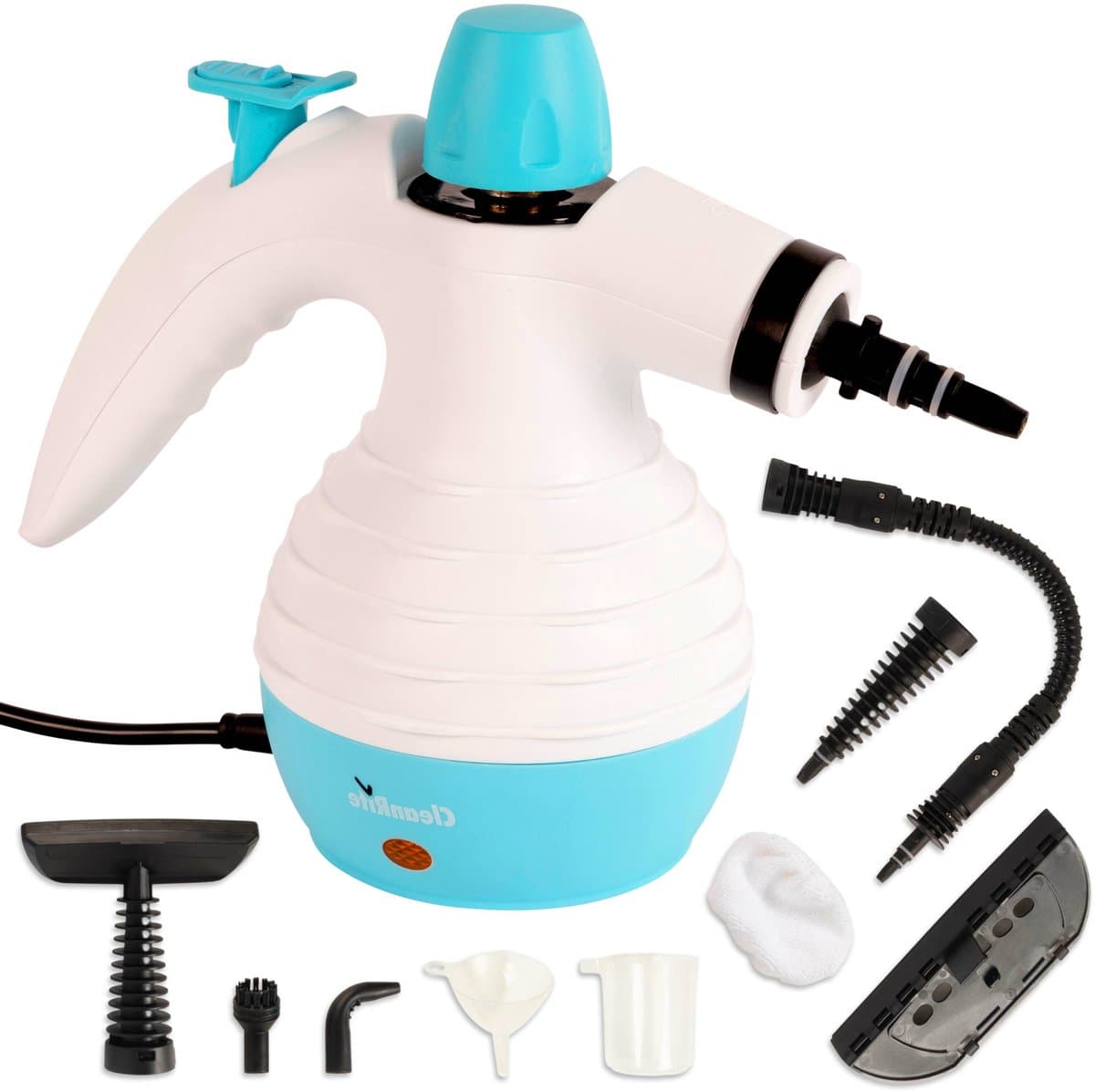Stoomreiniger 10-in-1 Set - 350 ml - Tapijtreiniger - Handstoomreiniger - Vlekkenreiniger - Stoomapparaat voor Kleding, Bank, Vloer en Meer - Wit - Cleanrite