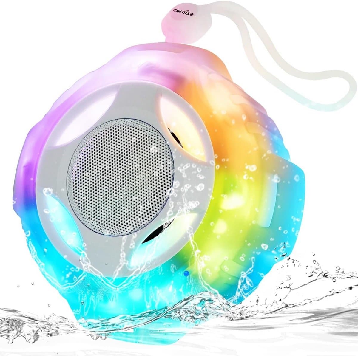 Waterdichte Bluetooth Speaker IPX7 met LED Licht voor Douche en Buiten