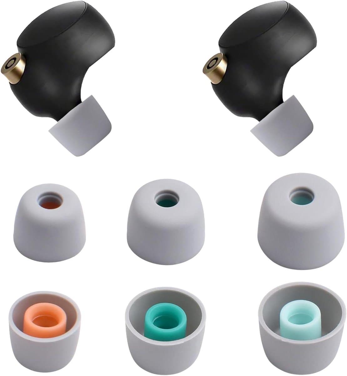 Premium Silicone Replacement Earbuds, Universal Earbuds, Perfect for In-Ear Headphones, Soft, Sound Absorbing, Compatible with WF-1000XM5/1000XM4, 3 Pairs (S/M/L)