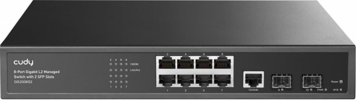 Cudy 8-poorts Layer 2 beheerde gigabit-switch