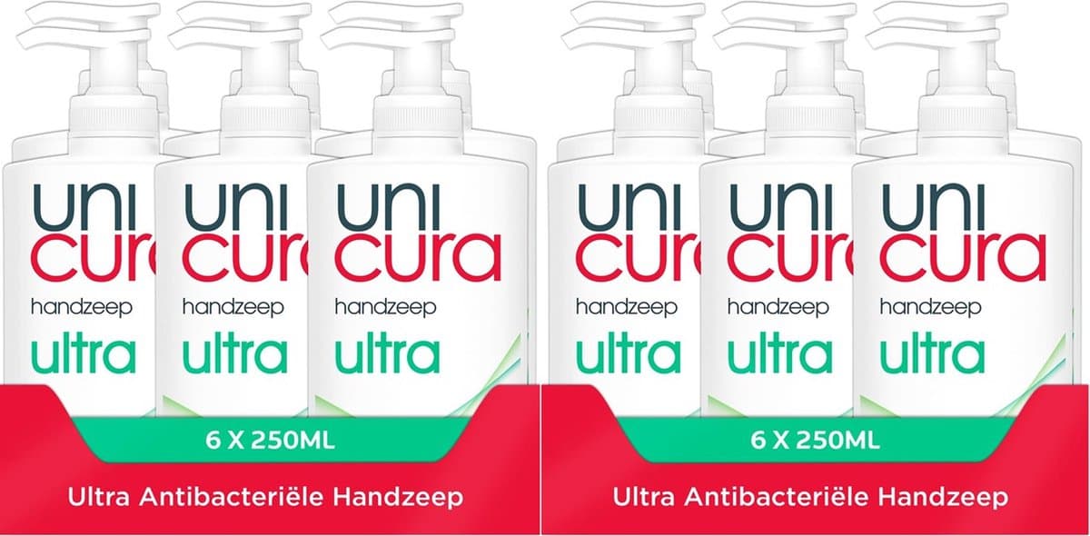 Unicura Anti-bacterieel Handzeep Ultra Pomp - 12 x 250 ml