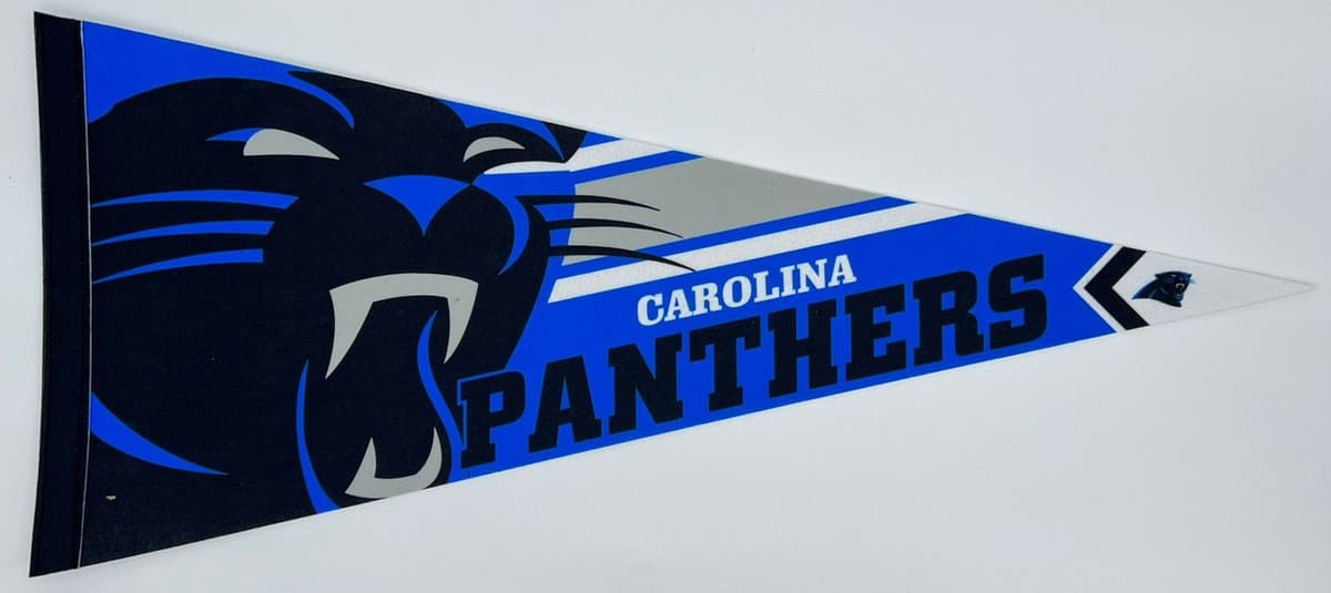 USArticlesEU - Carolina Panthers - Cam Newton - NFL - Vaantje - American Football - Sportvaantje - Pennant - Wimpel - Vlag - 31 x 72 cm
