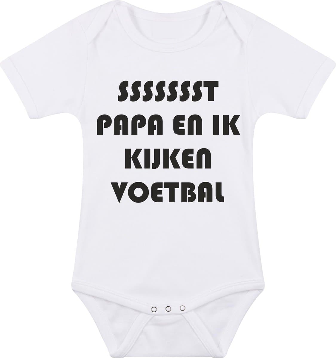 Rompertjes baby - papa en ik kijken voetbal samen - baby kleding met tekst - kraamcadeau jongen - maat 80 wit