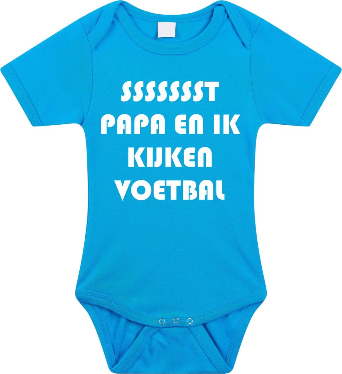 Rompertjes baby - papa en ik kijken voetbal samen - baby kleding met tekst - kraamcadeau jongen - maat 68 blauw