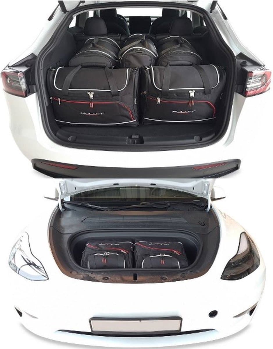 Tesla Model Y Reistassen op maat 9-delig Trunk en Frunk Organizer Weekendtassen Auto Interieur Accessoires