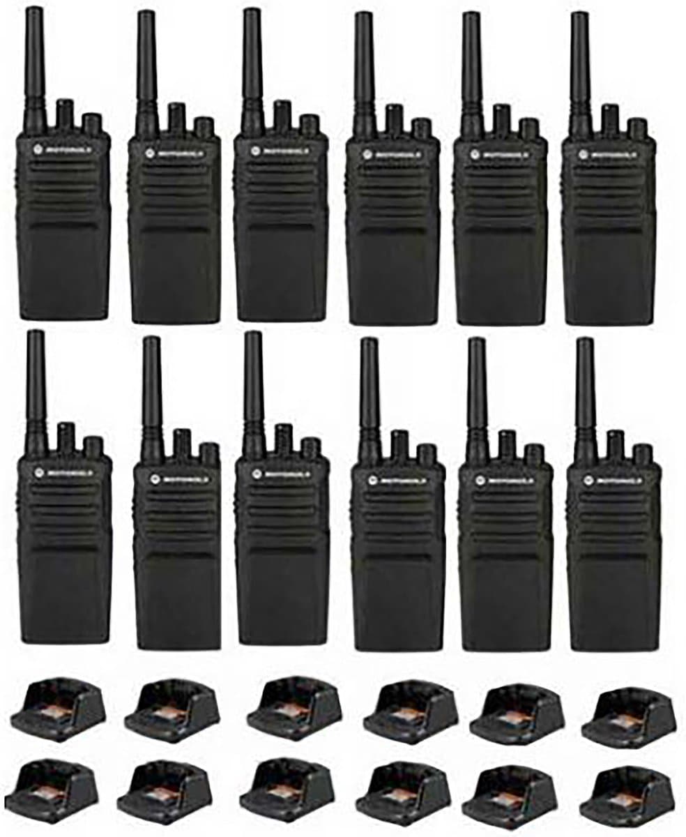 Set van 12 Motorola XT420 UHF IP55 PMR446 Portofoon met laders